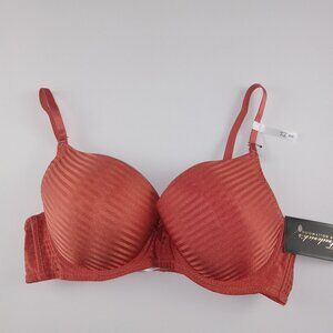 Frederick's Of Hollywood Women's Amira Contour Bra Size 36C Hot Sauce Stripe